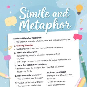 Simile and Metaphor Worksheet