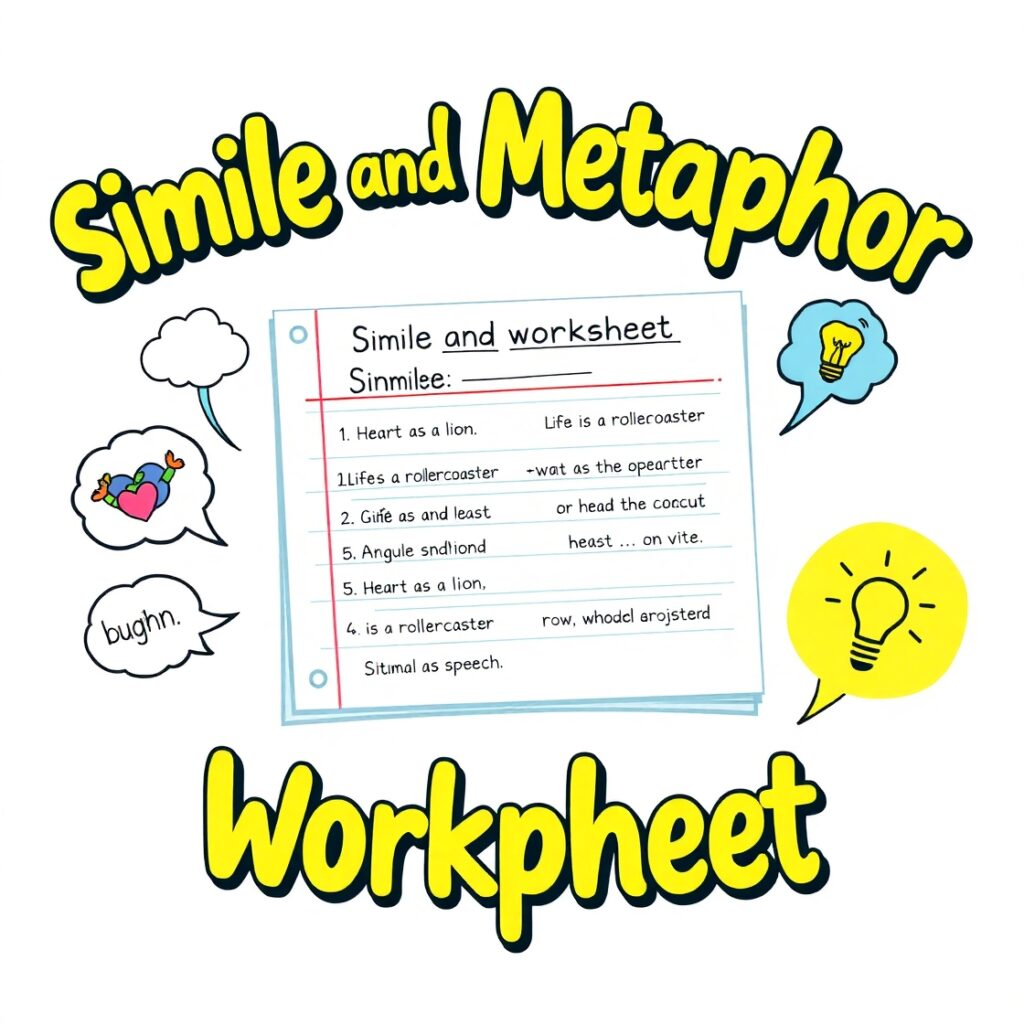 Simile and Metaphor Worksheet 3 5.Practical Tips for Teaching Similes and Metaphors
